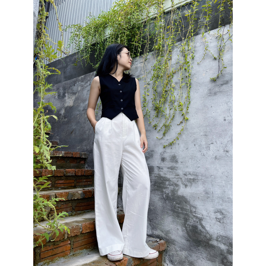 Áo gile linen 2 lớp cao cấp form Hàn quốc tôn dáng - 𝐆𝐢𝐥𝐞 𝐥𝐢𝐧𝐞𝐧