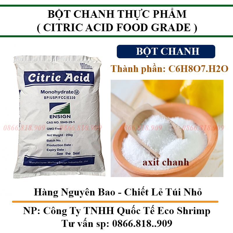 Combo acid citric và baking soda phụ gia thực phẩm mỗi loại 1 kg