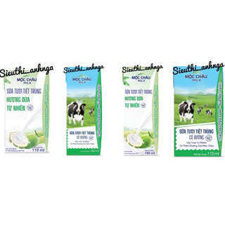 Lốc 4 Hộp Sữa Tươi Mộc Châu Có Đường Trắng / Dừa 110ml-180ml