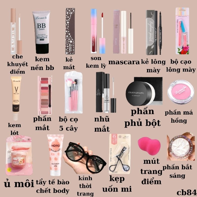 Combo 19 sản phẩm trang điểm đầy đủ