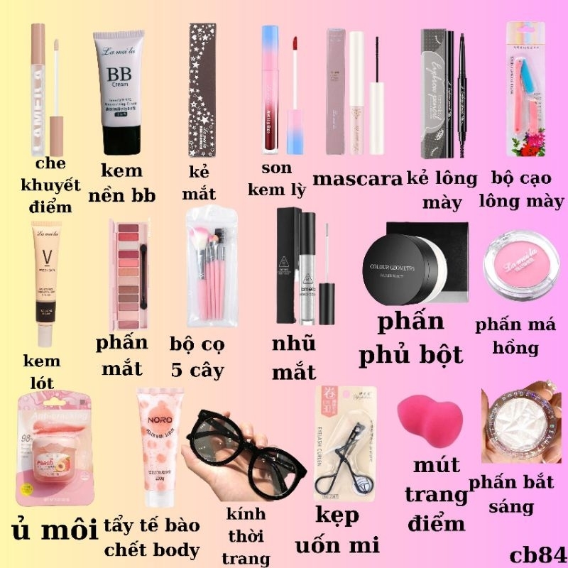 Combo 19 sản phẩm trang điểm đầy đủ