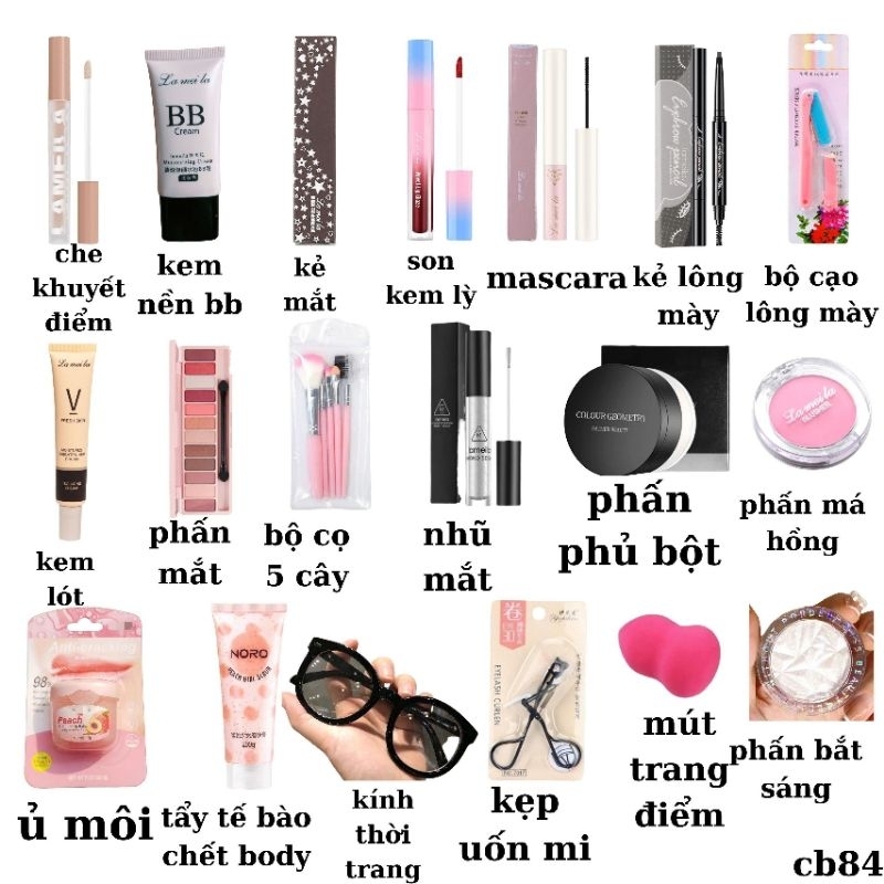 Combo 19 sản phẩm trang điểm đầy đủ