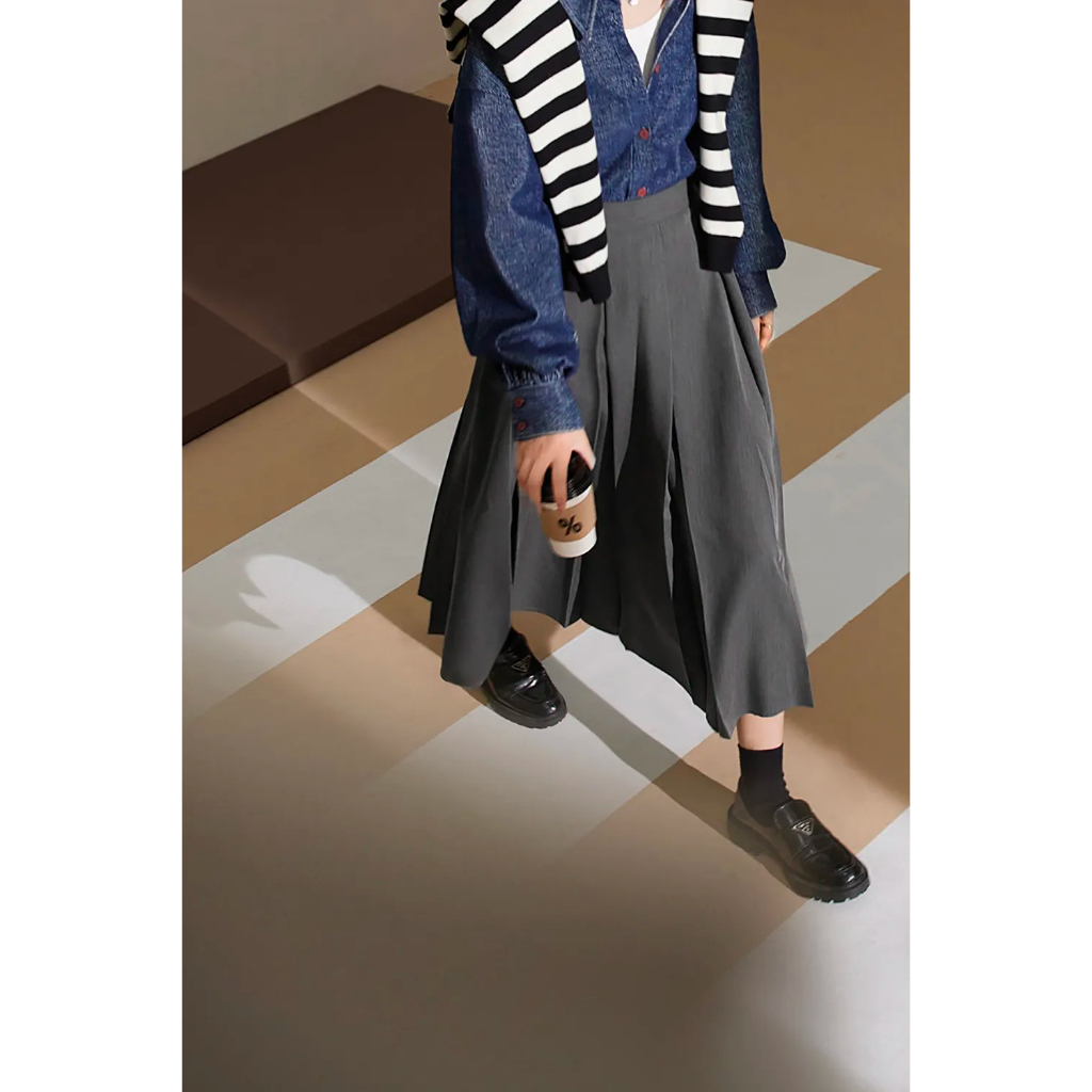 Chân váy xếp ly dáng dài hàng xuất Kuose