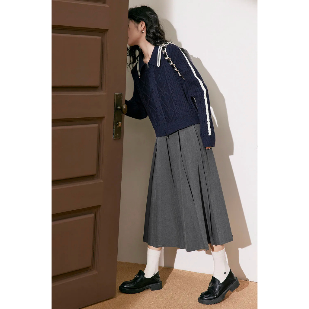 Chân váy xếp ly dáng dài hàng xuất Kuose