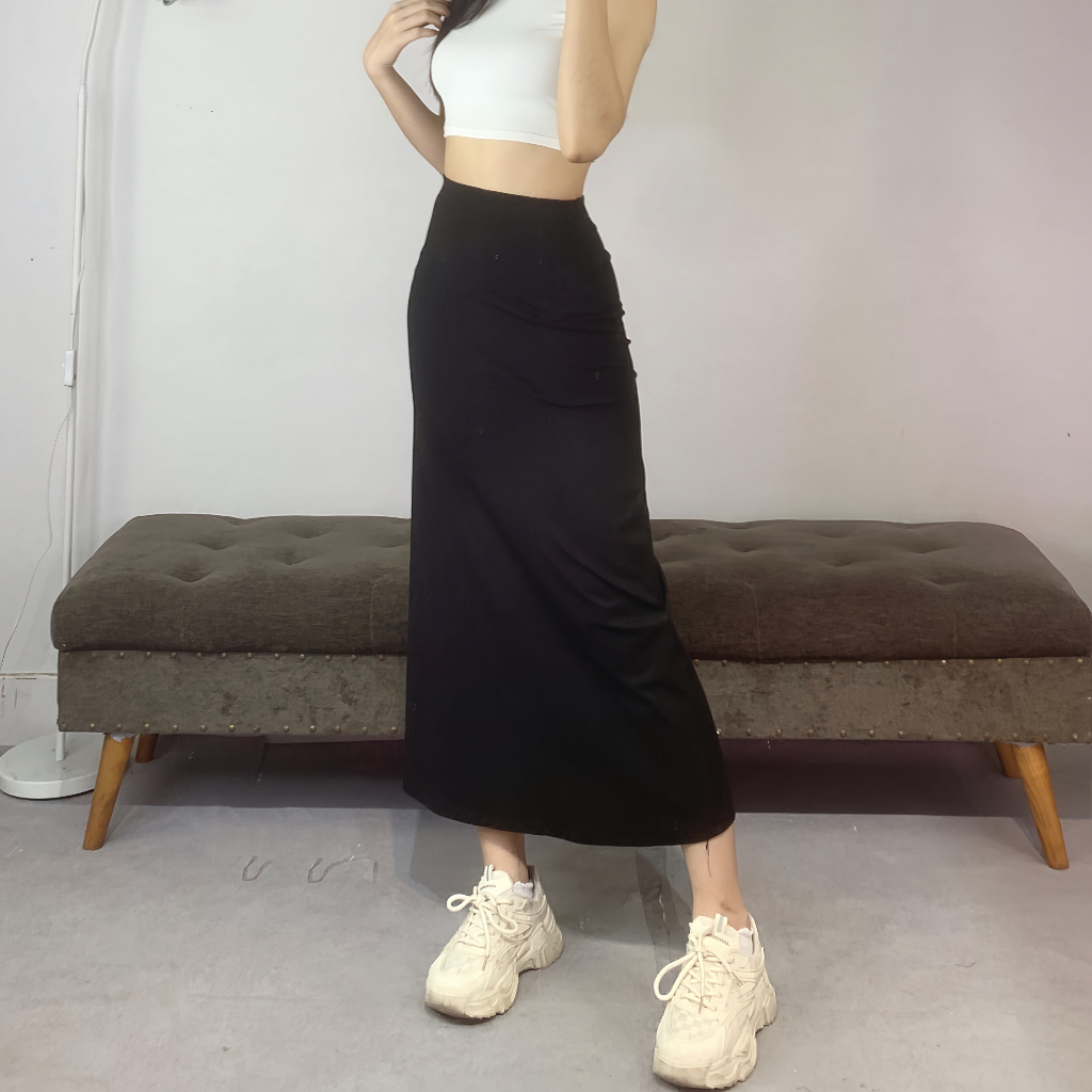 Chân váy thun trơn dáng dài EMIX Cvthundangdai257/p3k7