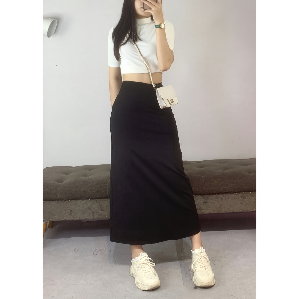 Chân váy thun trơn dáng dài EMIX Cvthundangdai257/p3k7