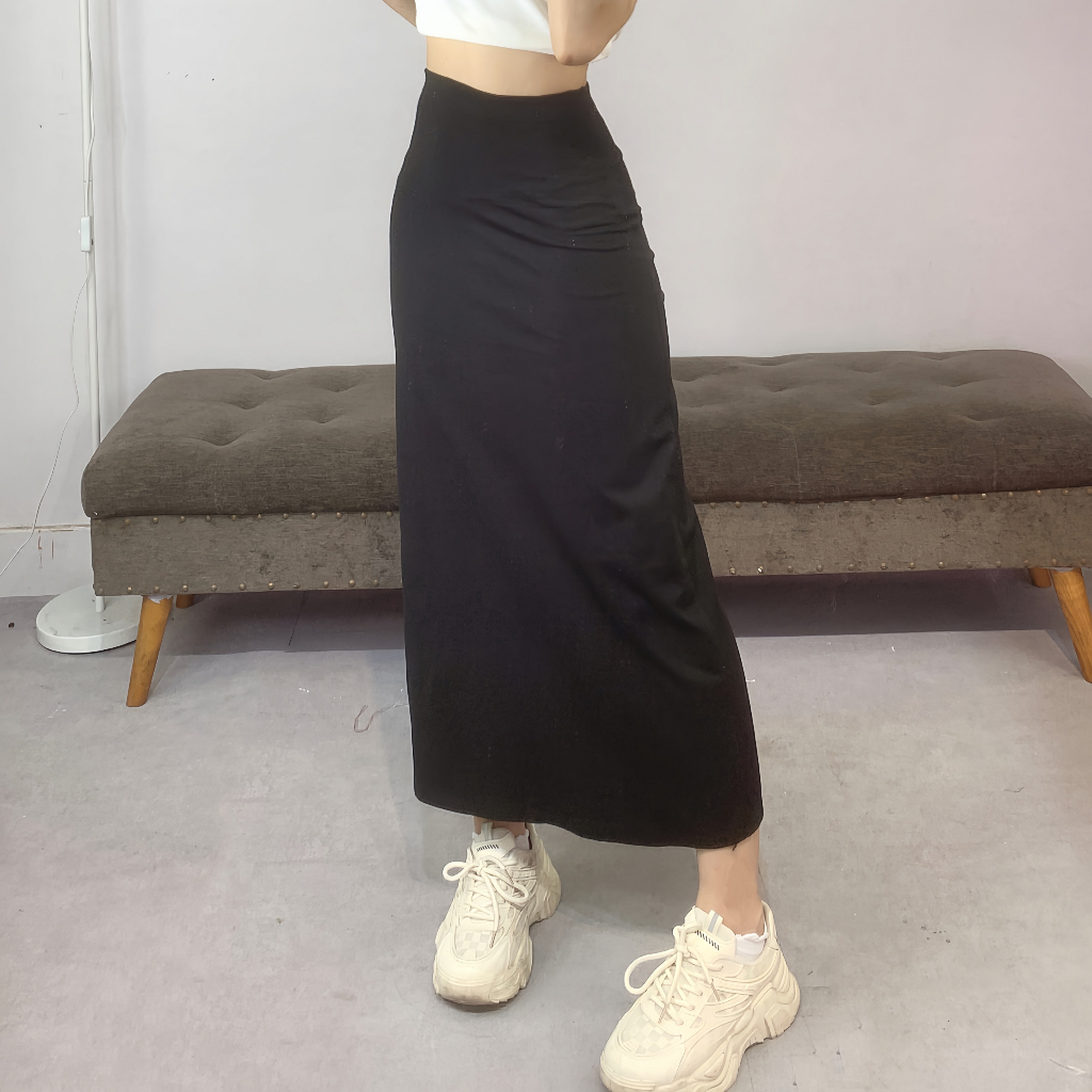 Chân váy thun trơn dáng dài EMIX Cvthundangdai257/p3k7