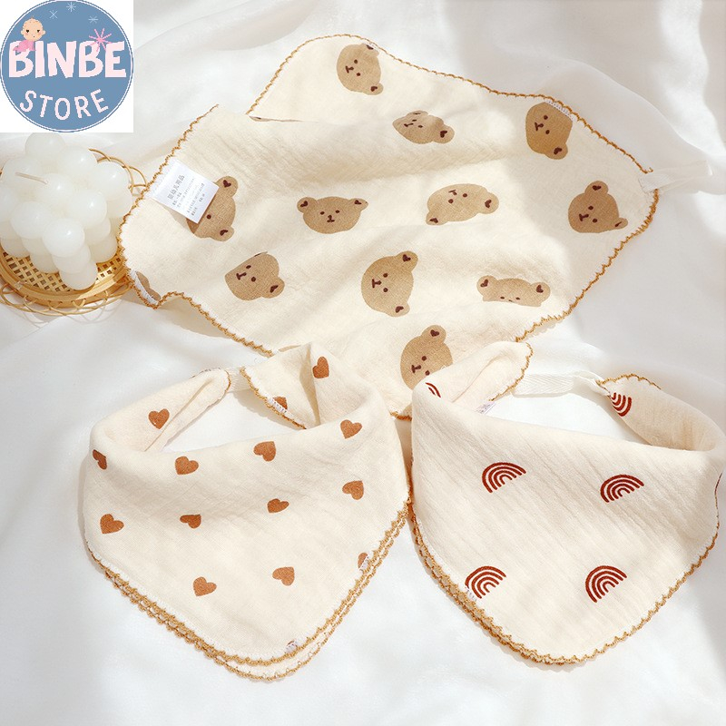 Khăn sữa yếm organic 4 lớp organic mềm mại thấm hút tốt cho bé Binbestore