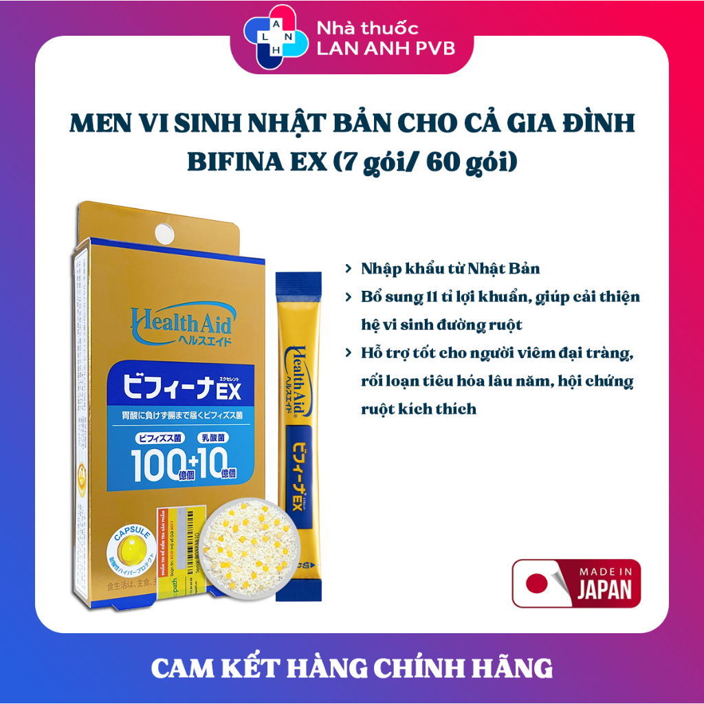 BIFINA EX  - Men vi sinh Nhật Bản cho người viêm đại tràng, hội chứng ruột kích thích kéo dài.