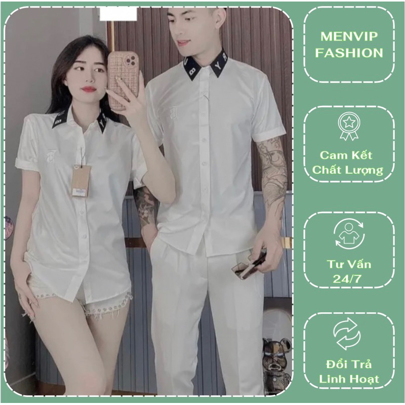 Áo sơmi nam tay ngắn cao cấp phối logo BBR chất liệu vải kate co dãn mềm mịn cao cấp thời trang MENVIP