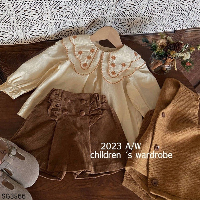 SET 3 MÓN: ÁO SƠ MI + ÁO GILE LEN MIX QUẦN NHƯNG TĂM BÉ GÁI