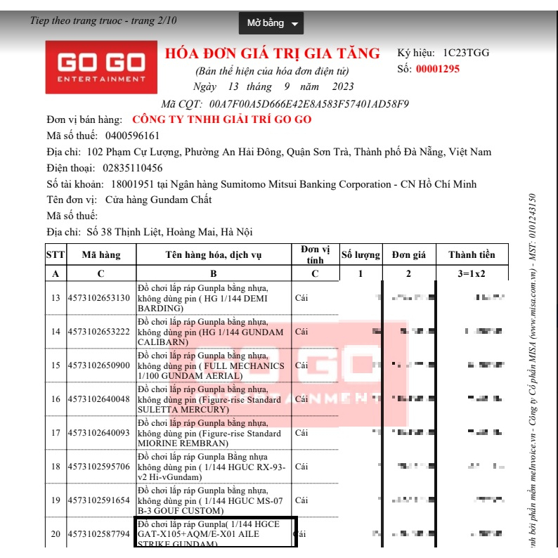 Mô hình lắp ráp Gundam HG Aile Strike 171
