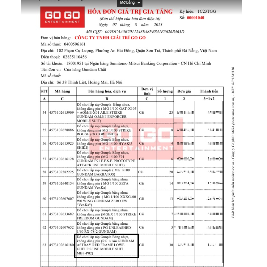 Mô hình 1/100 Gundam MG Astray Red Frame ver HiRM MJH - GDC