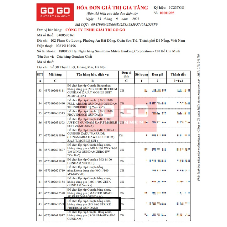 Mô Hình Lắp Ráp PG GAT-X105 Strike Gundam Tặng Led phát sáng