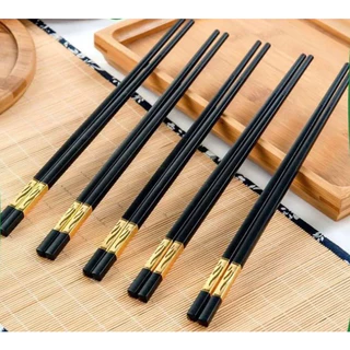 combo 10 đôi đũa mạ vàng chống trượt hàn quốc nhựa melanin cao cấp (1)