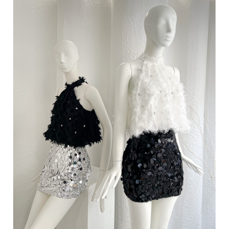 Áo yếm đính kết - Chân váy bling bling