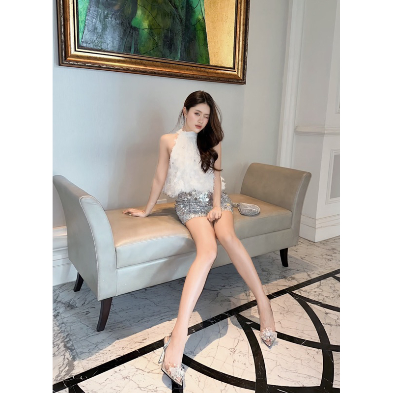 Áo yếm đính kết - Chân váy bling bling
