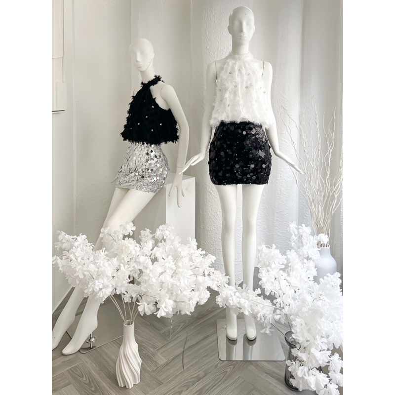 Áo yếm đính kết - Chân váy bling bling