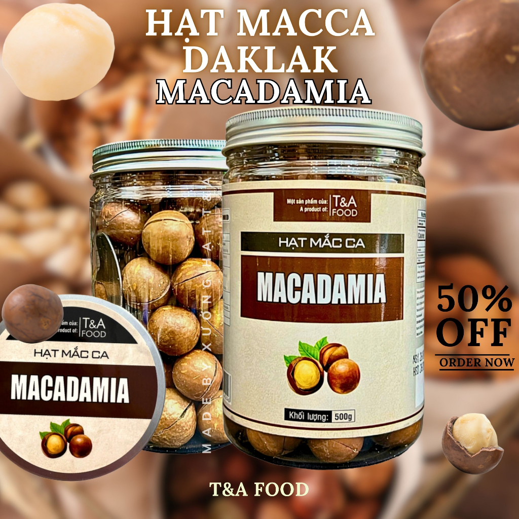 Hạt Macca Daklak Nứt Vỏ Hộp 500Gr Có khóa tách vỏ Hạt dinh dưỡng - XƯỞNG HẠT MACCA T&A