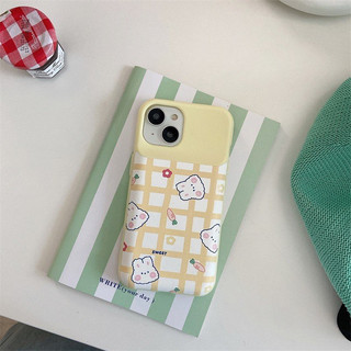 Ốp iphone full viền hoạ tiết thỏ caro