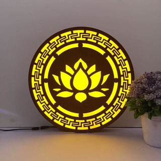 Đèn gỗ trang trí bàn thờ cao cấp đường kính 40cm