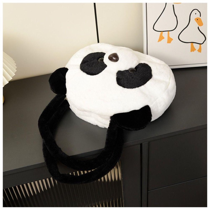 Lacyesbza panda túi xách sang trọng, gấu trúc dung tích lớn, ba lô sang trọng túi đựng dây kéo hoạt hình sóc