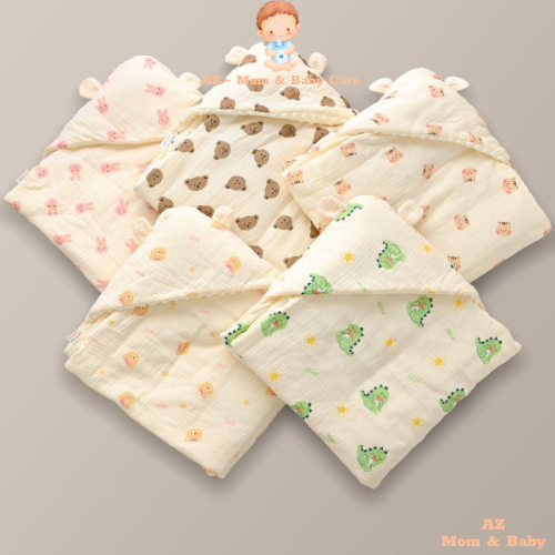 Ủ Xô Muslin Hạt Đậu Trần Bông Hàng Chính Hãng Sơ Sinh AZ Mềm Mại Ấm Áp Kích Thước 85*85cm - HT660