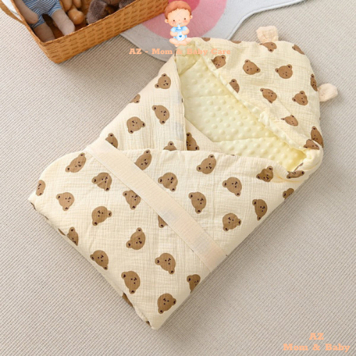 Ủ Xô Muslin Hạt Đậu Trần Bông Hàng Chính Hãng Sơ Sinh AZ Mềm Mại Ấm Áp Kích Thước 85*85cm - HT660