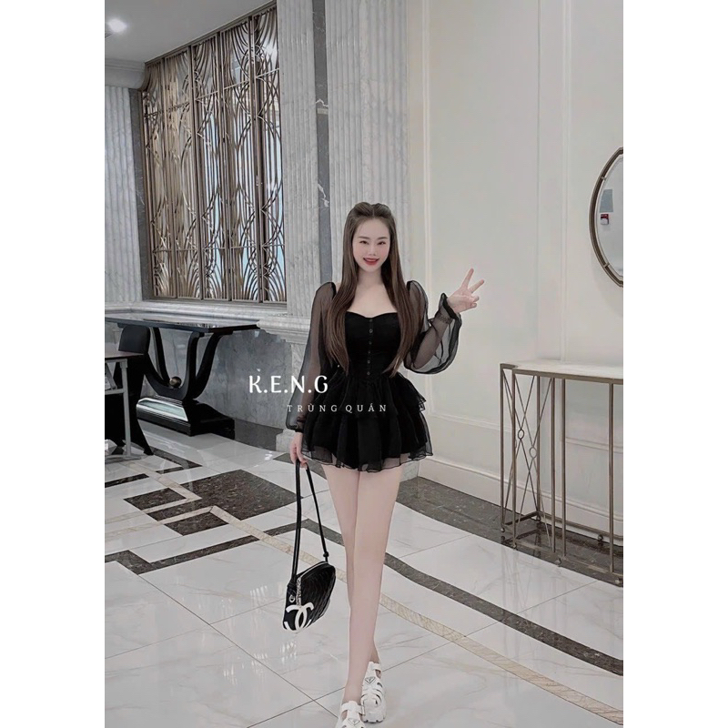 Váy Tơ Tay Dài Keng