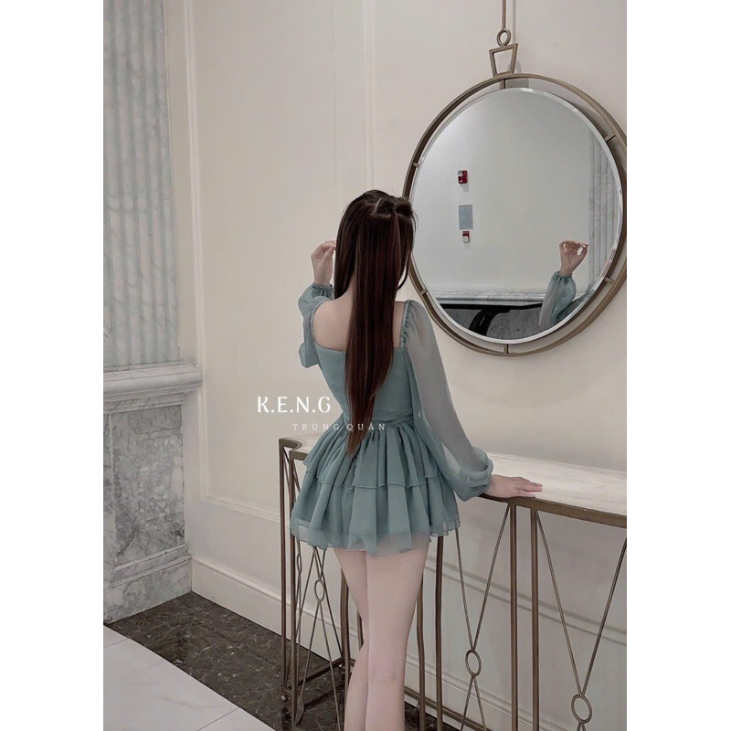 Váy Tơ Tay Dài Keng