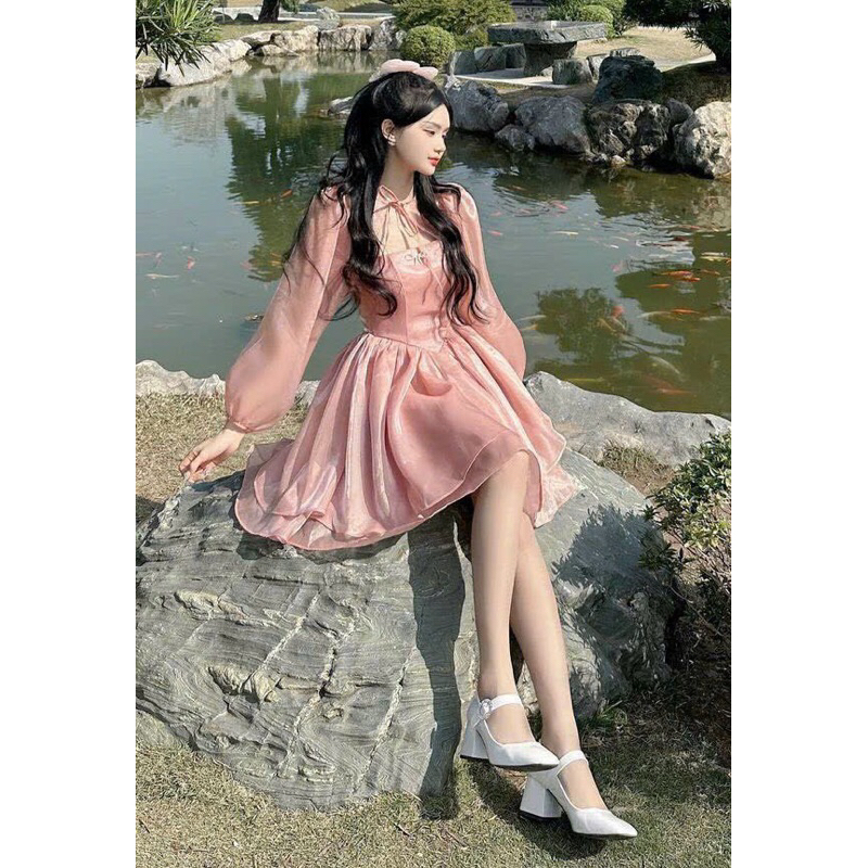 Đầm tơ ánh kim
