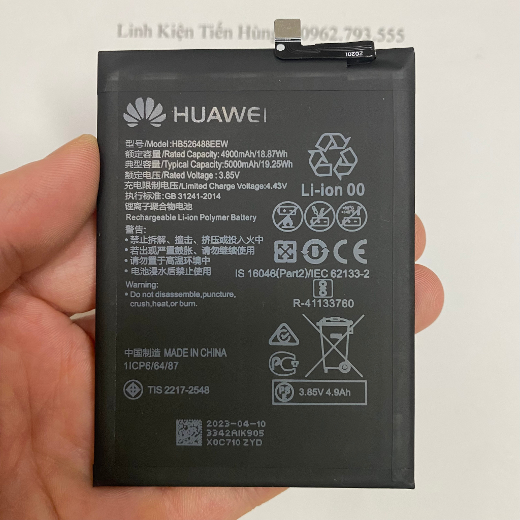 Pin zin Huawei Y7A 2020 / P Smart 2021 /10X Lite (HB526488ECW) loại AA