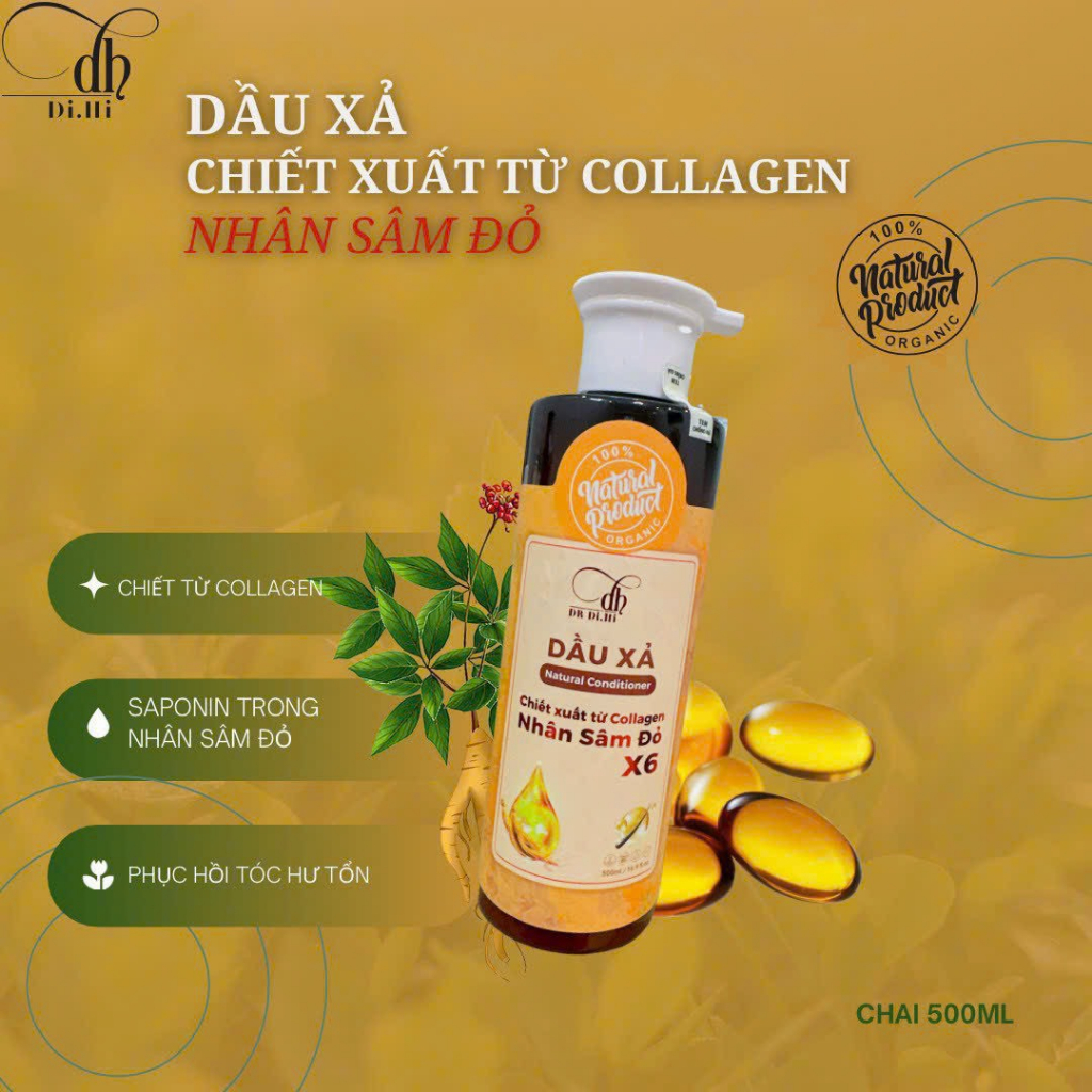 Dầu Xả Chiết Xuất Collagen Nhân Sâm Đỏ X6 Dr Di Hi Chính Hãng