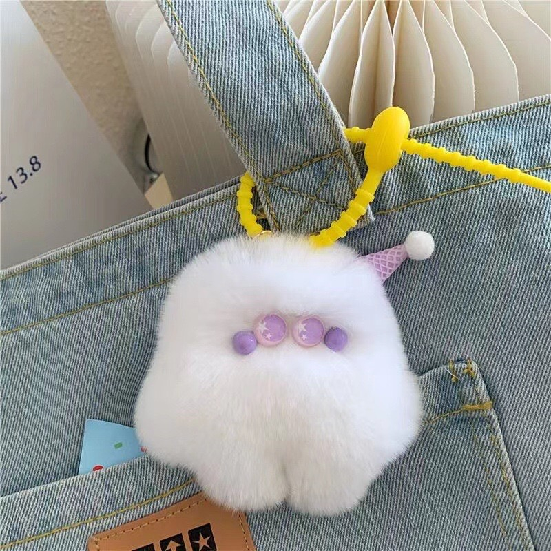 Móc khoá hình que kem lông thỏ dễ thương mã T18a