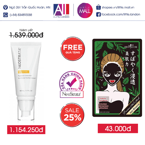 Kem làm sáng và ngăn tăng sắc tố da Neostrata enlighten pigment controller 50ml TẶNG mặt nạ Sexylook (Nhập khẩu)