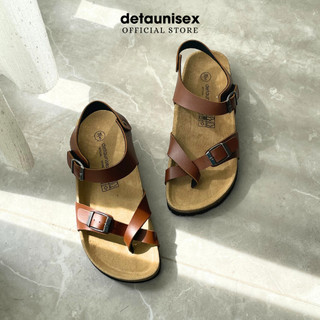 Giày dép đế trấu xỏ ngón sandal nam nữ Detaunisex phong cách văn phòng Birken cực xinh - màu Bò - SATA22B