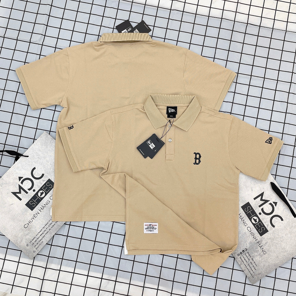 - ÁO NEW ERA - POLO LOGO *B* - NÂU NHẠT - CODE: 13718757