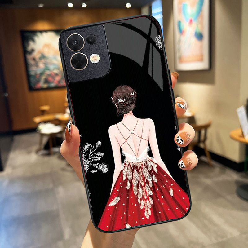 Ốp Lưng OPPO RENO 8 4G, RENO 8 5G, RENO 8Z 5G, RENO 8 PRO 5G mặt kính cường lực cao cấp, ốp đôi