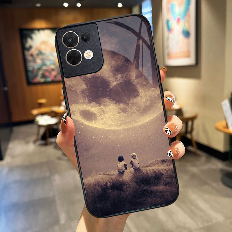 Ốp Lưng OPPO RENO 8 4G, RENO 8 5G, RENO 8Z 5G, RENO 8 PRO 5G mặt kính cường lực cao cấp, ốp đôi