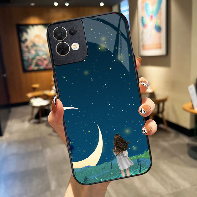 Ốp Lưng OPPO RENO 8 4G, RENO 8 5G, RENO 8Z 5G, RENO 8 PRO 5G mặt kính cường lực cao cấp, ốp đôi