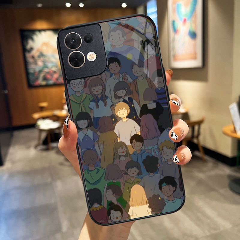 Ốp Lưng OPPO RENO 8 4G, RENO 8 5G, RENO 8Z 5G, RENO 8 PRO 5G mặt kính cường lực cao cấp, ốp đôi