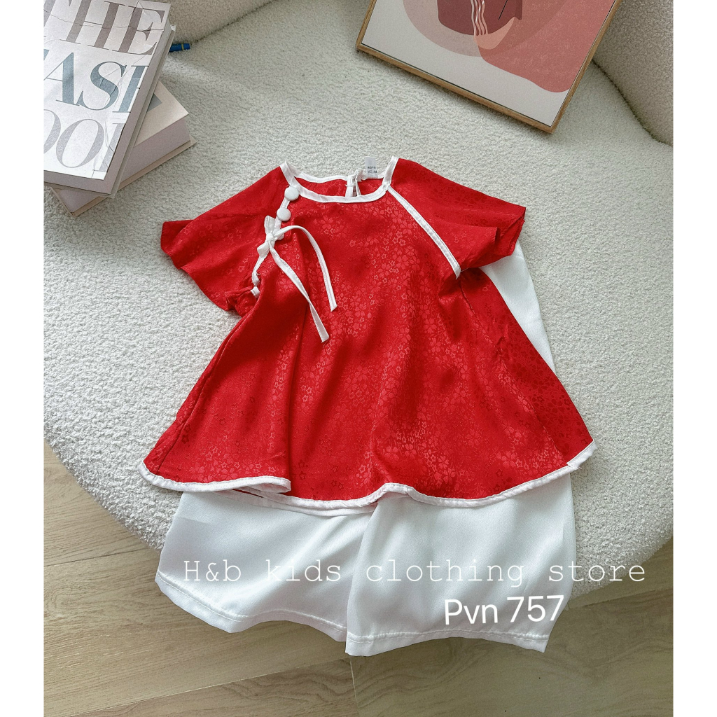 Sét Lụa Gấm Cổ Tròn Cánh Tiên dành cho bé Gái