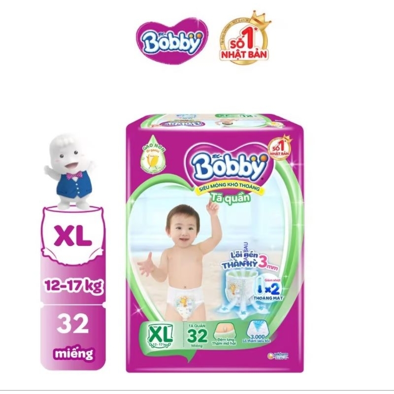 Tã quần bobby XXL44/ XXL44 tặng 6/XXL28