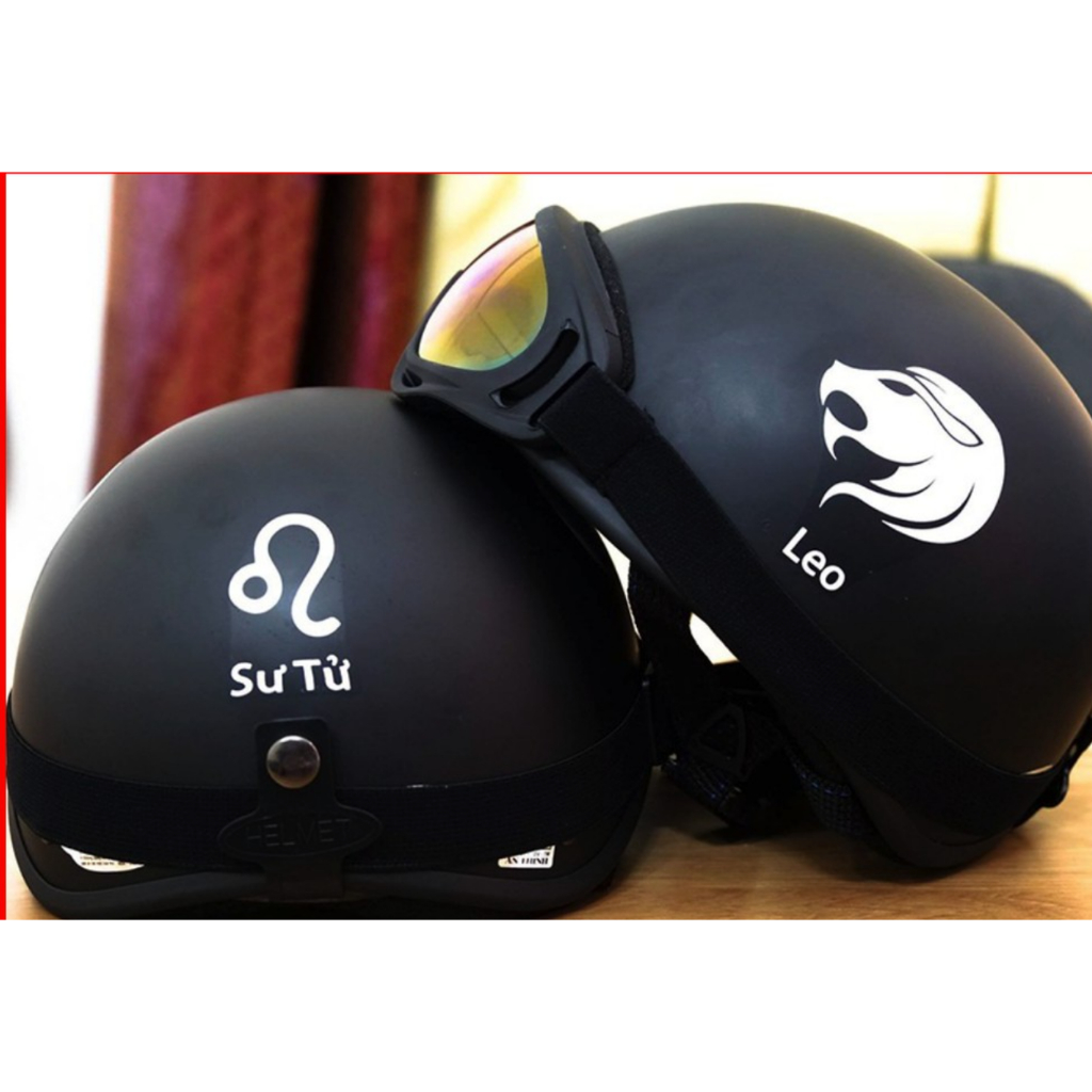 Combo 2 mũ bảo hiểm 1/2 cung hoàng đạo kèm kính uv đẹp