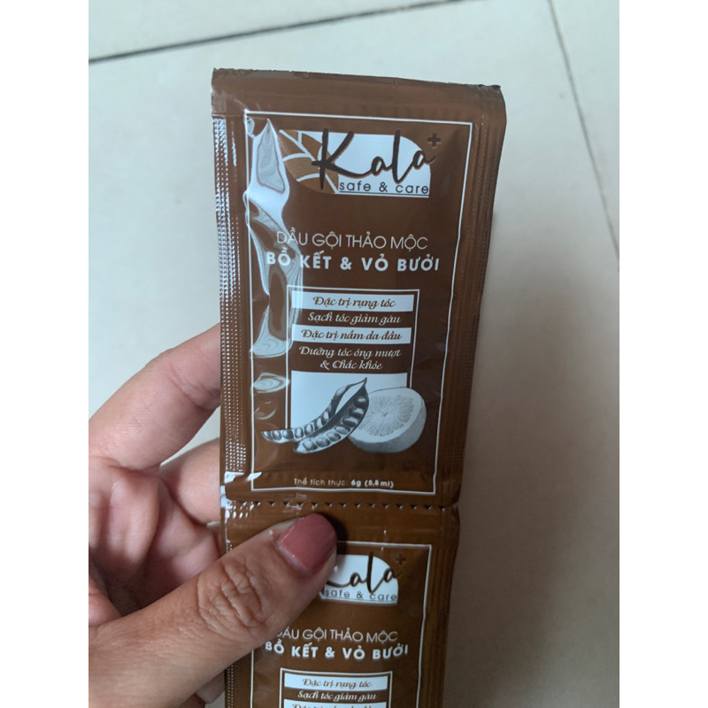 ✅ Combo 12 gói 6ml dầu gội thảo mộc Bồ kết và vỏ bưởi Kala