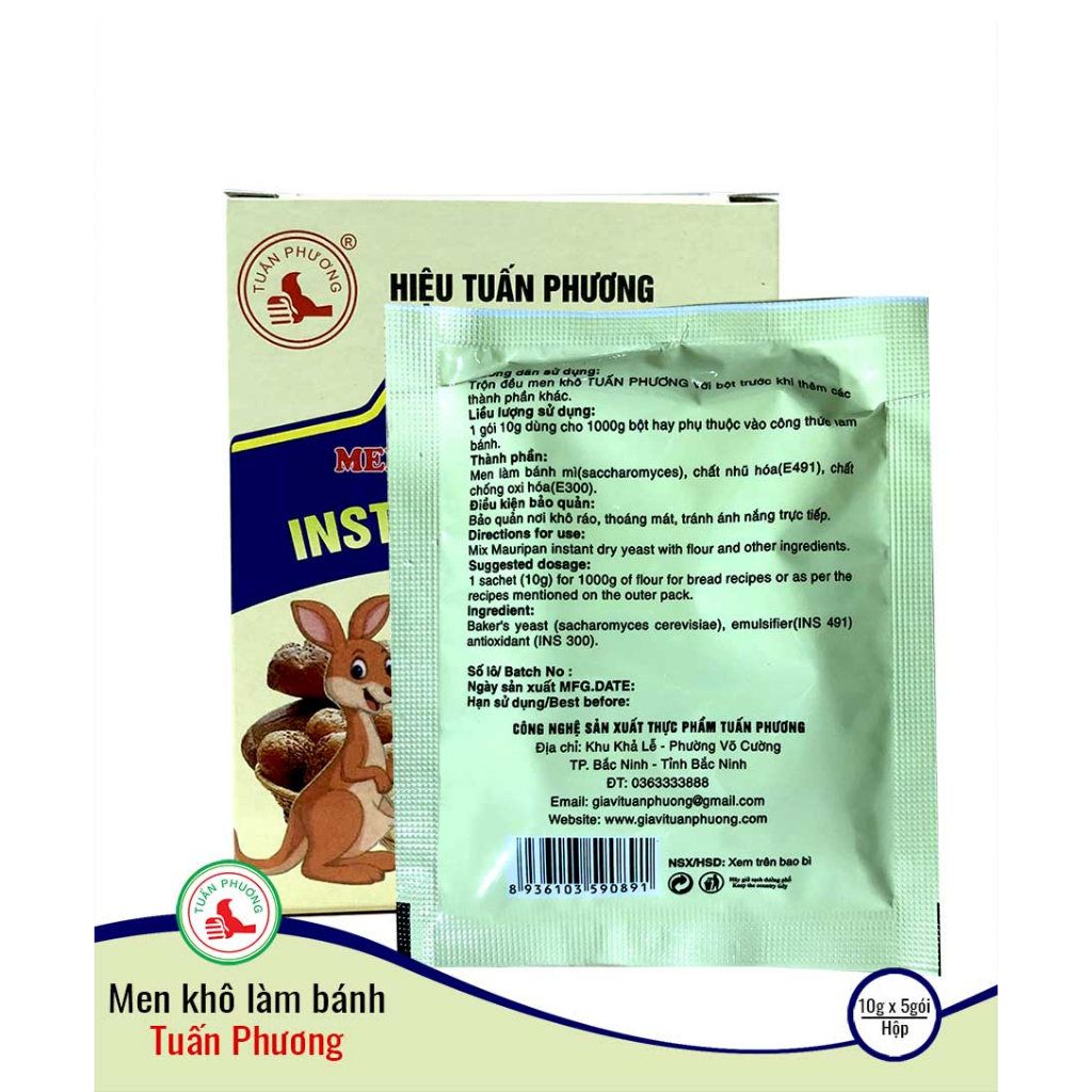 Men khô làm bánh mì, men nở làm bánh gói nhỏ 10g tiện dụng