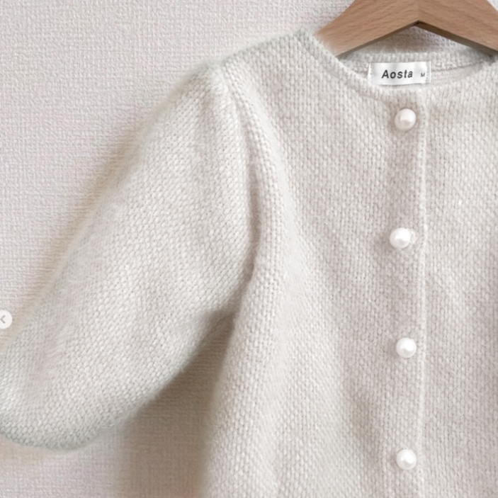 Áo cardigan lông tay bồng cao cấp Aosta ấm áp made in Korea cho bé gái 10-25kg thời trang trẻ em BABYKOREA