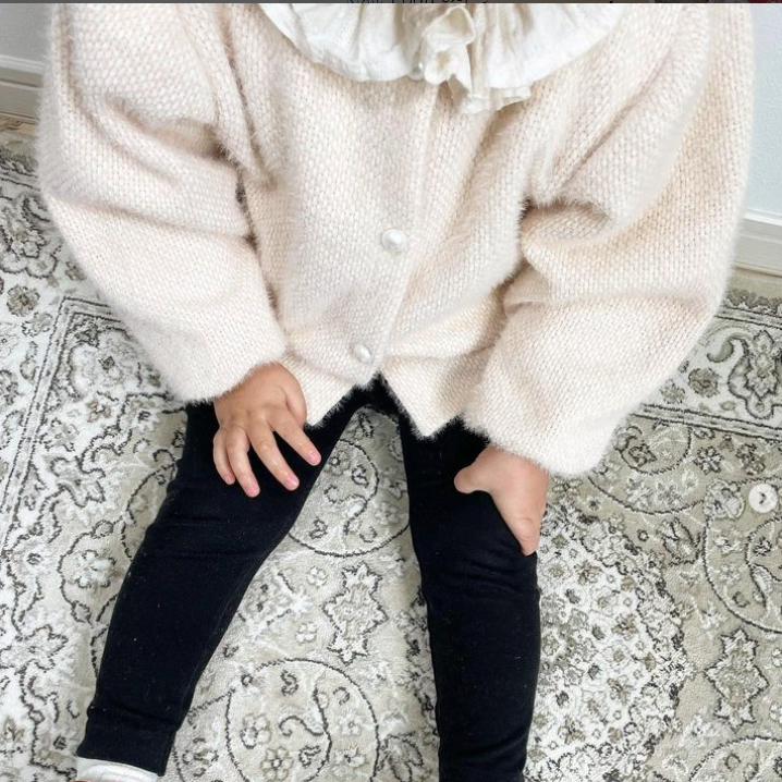 Áo cardigan lông tay bồng cao cấp Aosta ấm áp made in Korea cho bé gái 10-25kg thời trang trẻ em BABYKOREA