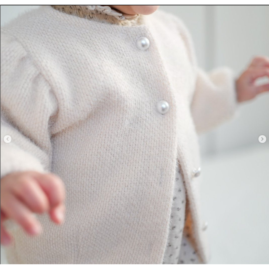 Áo cardigan lông tay bồng cao cấp Aosta ấm áp made in Korea cho bé gái 10-25kg thời trang trẻ em BABYKOREA