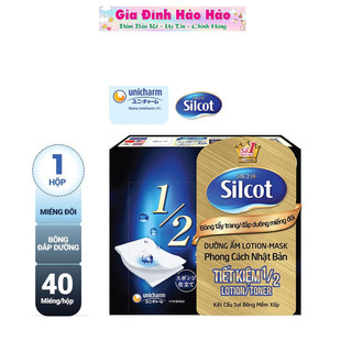 Bông trang điểm - bông tẩy trang - bông đắp dưỡng miếng đôi tiện dụng silcot - hộp 40 miếng